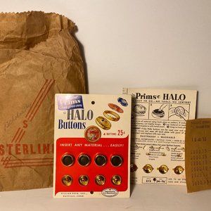 Vintage Prims HALO COVER YOUR-OWN (9/16") BUTTON CARDS 2 packs/8 buttons